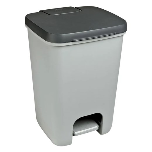 Szary kosz na śmieci z pedałem 20L - Olisso 5X - id: 46074 - marki Elior - 175459051 Szary kosz na śmieci z pedałem 20L - Olisso 5X ze sklepu Edinos.pl w kategorii Dom - zdjęcie 175459051