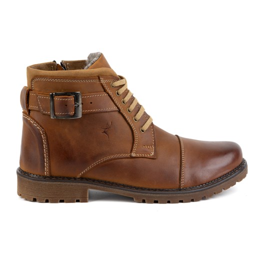 Buty Zimowe Męskie Trzewiki sznurowane 136GT brązowe ze sklepu butyolivier w kategorii Buty zimowe męskie - zdjęcie 175466251