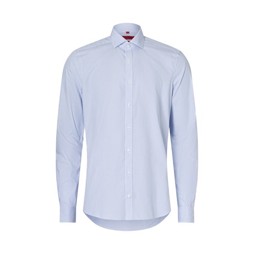 Finshley & Harding Męska koszula biznesowa Mężczyźni Slim Fit Bawełna jasnoniebieski w paski ze sklepu vangraaf w kategorii Koszule męskie - zdjęcie 175476052