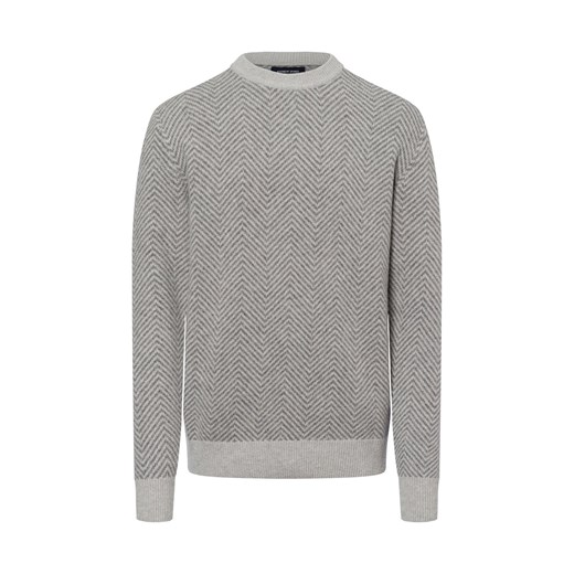 Andrew James Męski sweter z dzianiny z zawartością wełny Mężczyźni Wełna beżowy wzorzysty ze sklepu vangraaf w kategorii Swetry męskie - zdjęcie 175476073