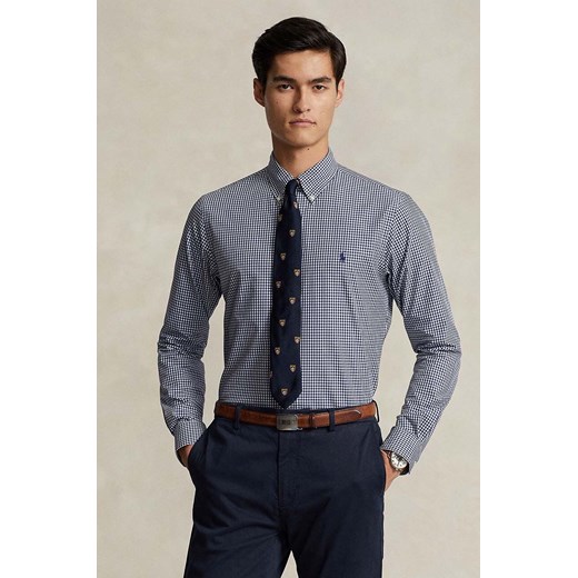 Polo Ralph Lauren koszula męska kolor granatowy slim z kołnierzykiem button-down ze sklepu ANSWEAR.com w kategorii Koszule męskie - zdjęcie 175480163