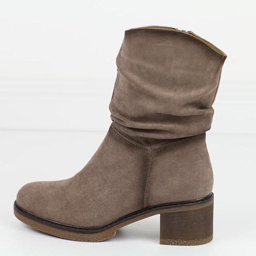 Beżowe botki damskie na obcasie Potocki 51303 Potocki 39 suzana.pl