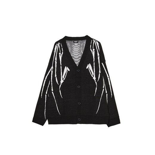 Cropp - Czarny kardigan z motywem kości - czarny ze sklepu Cropp w kategorii Swetry męskie - zdjęcie 175487432