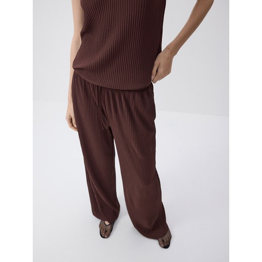 Reserved - Szerokie spodnie z dzianiny - brązowy Reserved XS Reserved