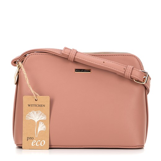 Damska crossbody z ekoskóry dwukomorowa różowa ze sklepu WITTCHEN w kategorii Listonoszki - zdjęcie 175491460