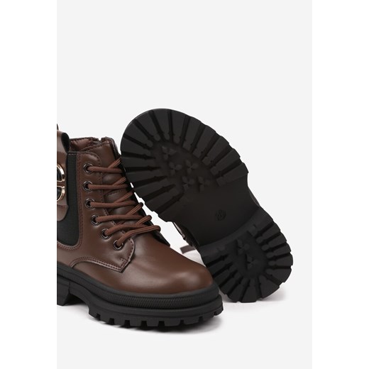 Buty zimowe dziecięce brązowe Born2be 