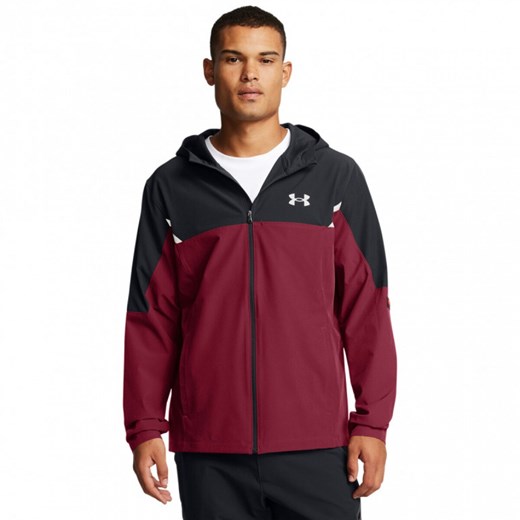Męska kurtka treningowa Under Armour Vanish Woven Utility Jacket - czerwona ze sklepu Sportstylestory.com w kategorii Kurtki męskie - zdjęcie 175500003