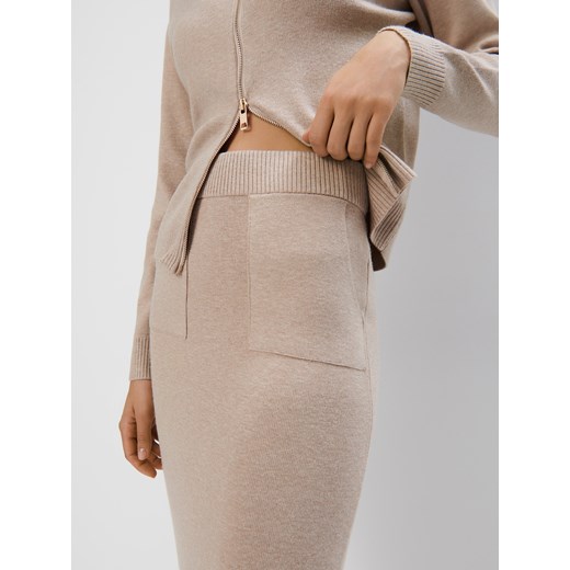 Mohito - Beżowa spódnica midi - beżowy Mohito M Mohito
