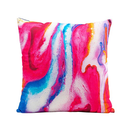 Kare Poduszka &quot;Flashy Rainbow&quot; w kolorze niebiesko-różowym - 40 x 40 cm ze sklepu Limango Polska w kategorii Poduszki dekoracyjne - zdjęcie 175511331