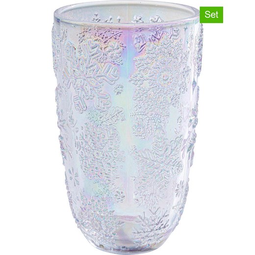 Kare Szklanki (6 szt.) &quot;Ice Flowers&quot; - wys. 14 x Ø 8 cm ze sklepu Limango Polska w kategorii Szklanki - zdjęcie 175511561