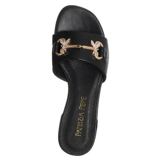 Patrizia Pepe Skórzane klapki w kolorze czarnym Patrizia Pepe 40 okazja Limango Polska