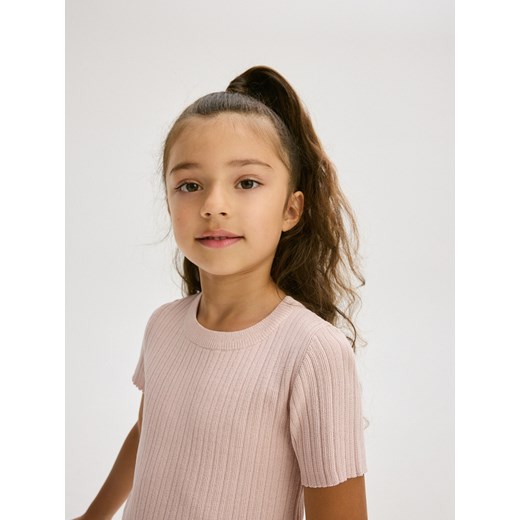 Reserved - Dzianinowa bluzka - beżowy ze sklepu Reserved w kategorii Swetry dziewczęce - zdjęcie 175514893