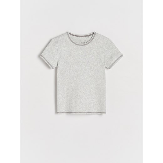 Reserved - Bawełniany t-shirt - jasnoszary Reserved 158/164 (12-13 lat) Reserved wyprzedaż