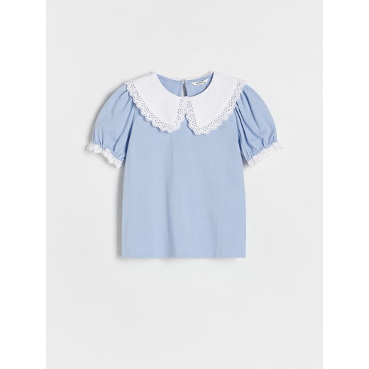 Reserved - Bluzka z kołnierzykiem - jasnoniebieski Reserved 134 (8 lat) wyprzedaż Reserved