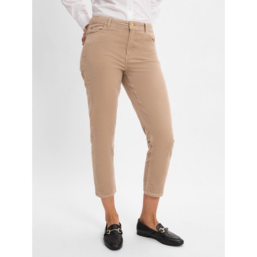 Tommy Hilfiger Spodnie Kobiety Sztruks melanżowy jednolity ze sklepu vangraaf w kategorii Spodnie damskie - zdjęcie 175516511