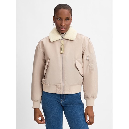 Calvin Klein Jeans Bluza damska Kobiety Sztuczne włókno beżowy jednolity ze sklepu vangraaf w kategorii Kurtki damskie - zdjęcie 175516514