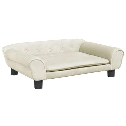 Kremowa sofa dziecięca z aksamitu - Pergio ze sklepu Edinos.pl w kategorii Meble dziecięce - zdjęcie 175517094