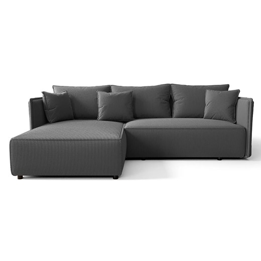 Grafitowa Rozkładana Sofa Narożna Z Pojemnikiem M3-N29 ze sklepu Edinos.pl w kategorii Sofy i kanapy - zdjęcie 175517160