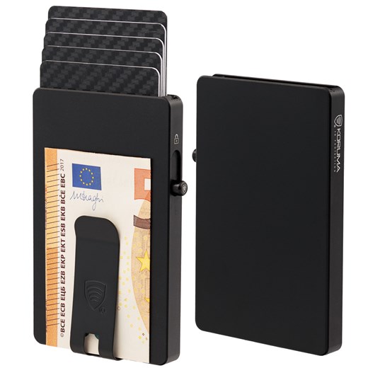 Aluminiowy portfel na karty z klipsem na banknoty (czarny) ze sklepu Koruma ID Protection w kategorii Etui - zdjęcie 175518930
