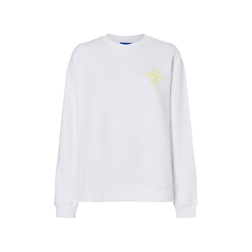 HUGO BLUE Bluza męska - Oversized Crew_B_1 Mężczyźni Materiał dresowy écru jednolity ze sklepu vangraaf w kategorii Bluzy damskie - zdjęcie 175519423