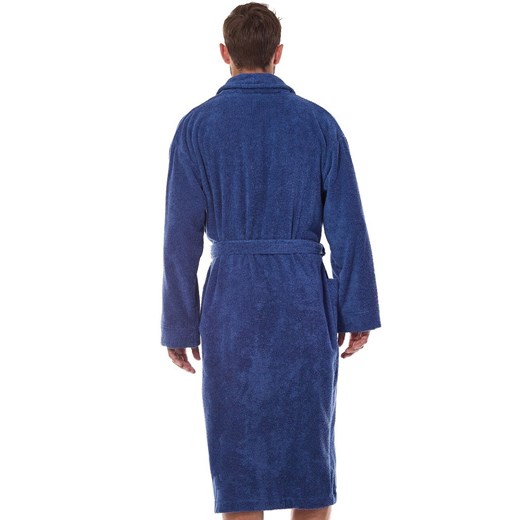 Długi szlafrok męski granatowy plus size 2450, Kolor granatowy, Rozmiar 3XL, L&amp;L ze sklepu Primodo w kategorii Szlafroki męskie - zdjęcie 175521860