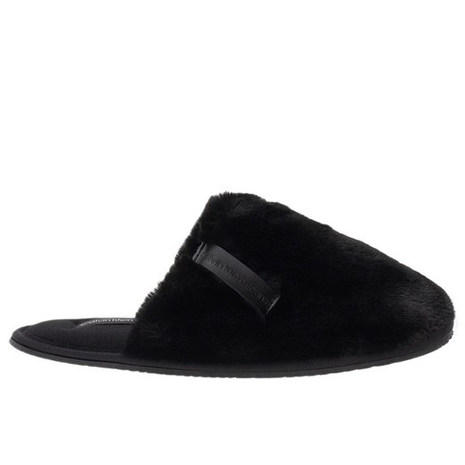 Buty Calvin Klein Hotel Slipper Fur After Glow YW0YW01593-0GJ - czarne ze sklepu streetstyle24.pl w kategorii Klapki damskie - zdjęcie 175522062