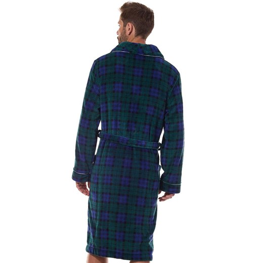 Szlafrok męskie w kratę granatowo-zielony 2455 Hero, Kolor granatowo-zielony, Rozmiar L, L&amp;L ze sklepu Intymna w kategorii Szlafroki męskie - zdjęcie 175522154