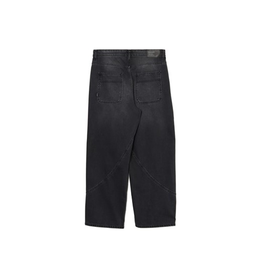 Cropp - Ciemnoszare jeansy baggy z efektem sprania - szary Cropp 30/34 Cropp