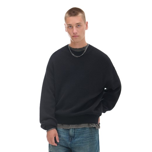 Cropp - Żakardowy czarny sweter - czarny Cropp L Cropp