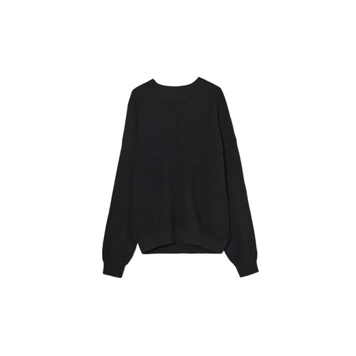 Cropp - Żakardowy czarny sweter - czarny Cropp S Cropp