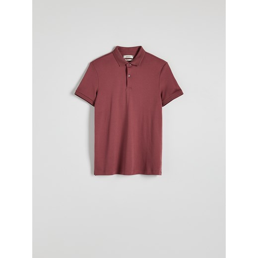 Reserved - Polo slim z meceryzowanej bawełny - jasnofioletowy Reserved M Reserved