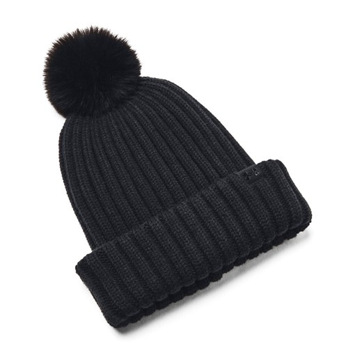 Damska czapka zimowa Under Armour W Halftime Pom Beanie - czarna ze sklepu Sportstylestory.com w kategorii Czapki zimowe damskie - zdjęcie 175527584