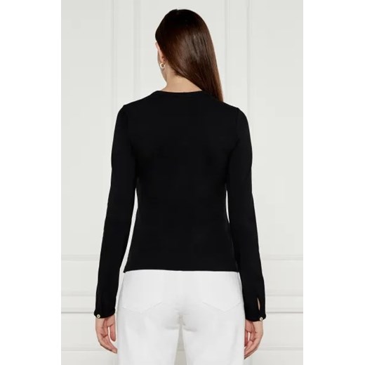 Bluzka damska Polo Ralph Lauren z elastanu casual czarna z kołnierzykiem z długimi rękawami 