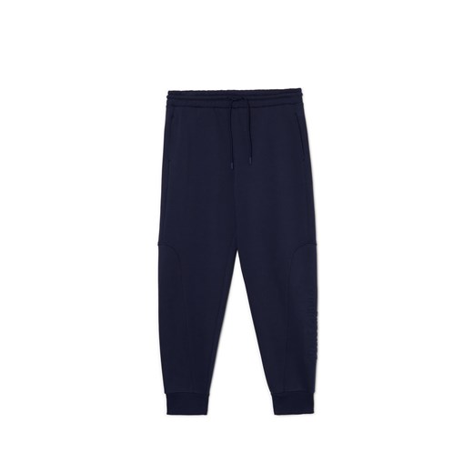 Cropp - Granatowe dresowe joggery z nadrukiem na nogawce - granatowy ze sklepu Cropp w kategorii Spodnie męskie - zdjęcie 175533502