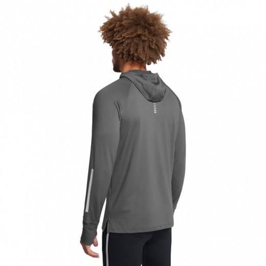 Męski longsleeve do biegania Under Armour UA Launch Elite Cw Balaclava Hoody - szary ze sklepu Sportstylestory.com w kategorii Bluzy męskie - zdjęcie 175534960