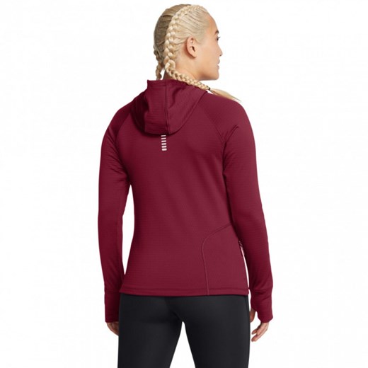 Damski longsleeve do biegania z kapturem Under Armour UA Le Cw Balaclava Hoodie - czerwony ze sklepu Sportstylestory.com w kategorii Bluzki damskie - zdjęcie 175535071