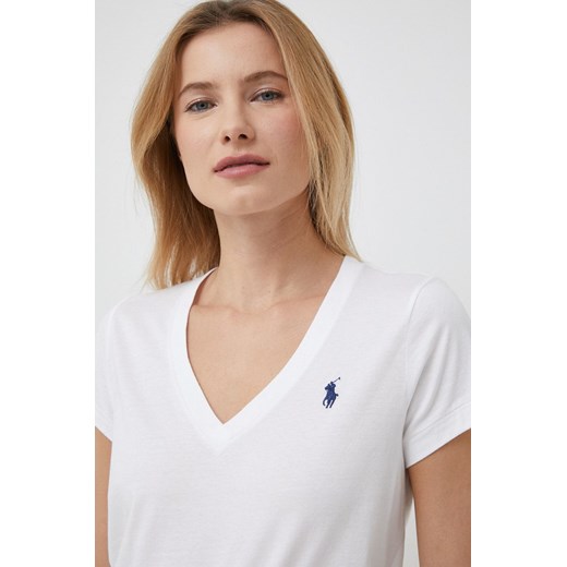 Polo Ralph Lauren t-shirt bawełniany kolor biały ze sklepu PRM w kategorii Bluzki damskie - zdjęcie 175538124