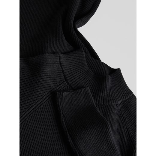 Reserved - Prążkowana sukienka midi z półgolfem - czarny Reserved S Reserved