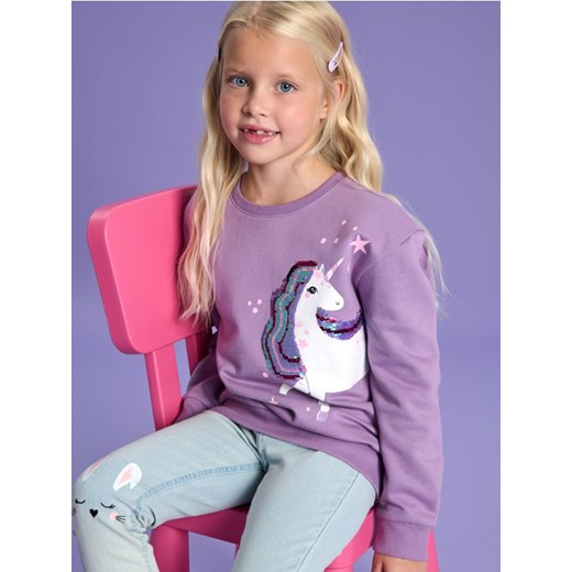 Sinsay - Bluza z jednorożcem - fioletowy ze sklepu Sinsay w kategorii Bluzy dziewczęce - zdjęcie 175543131