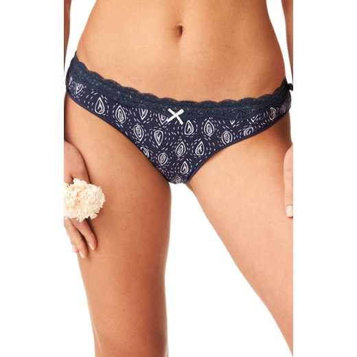 2-pack bawełniane figi damskie LPR 667, Kolor granatowy-wzór, Rozmiar M, Key ze sklepu Primodo w kategorii Majtki damskie - zdjęcie 175546001