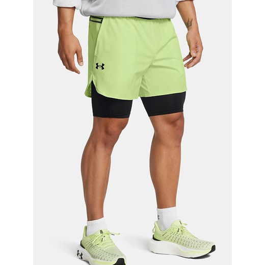 Under Armour Szorty sportowe &quot;Vanish Elite&quot; w kolorze zielono-czarnym ze sklepu Limango Polska w kategorii Spodenki męskie - zdjęcie 175546542