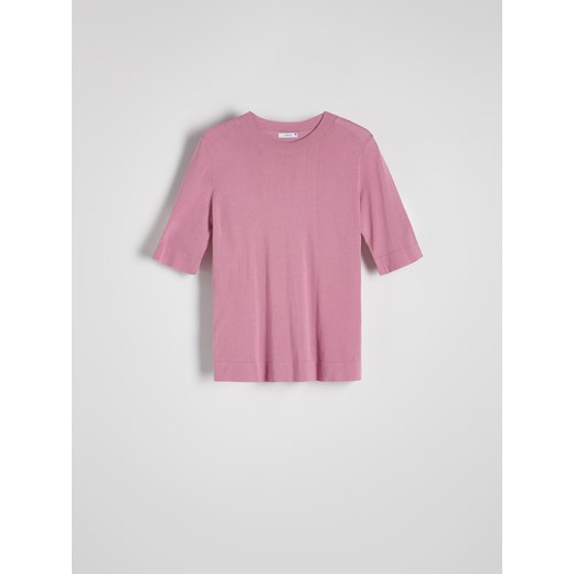 Reserved - Bluzka z domieszką jedwabiu - brudny róż Reserved L Reserved