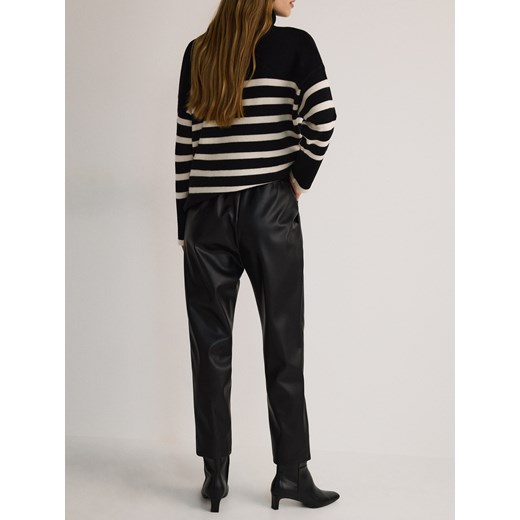 Reserved - Spodnie jogger z imitacji skóry - czarny Reserved XL Reserved