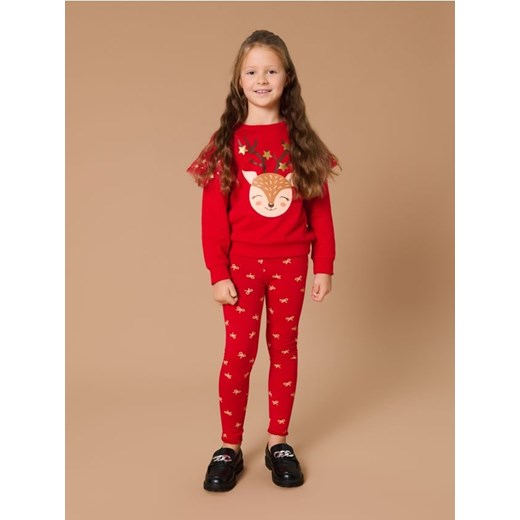 Sinsay - Legginsy z falbankami - czerwony ze sklepu Sinsay w kategorii Spodnie dziewczęce - zdjęcie 175548793
