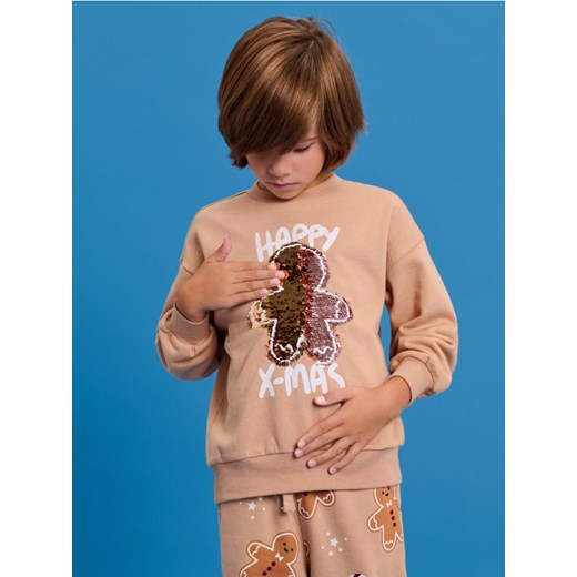 Sinsay - Bluza świąteczna - beżowy ze sklepu Sinsay w kategorii Bluzy chłopięce - zdjęcie 175548812