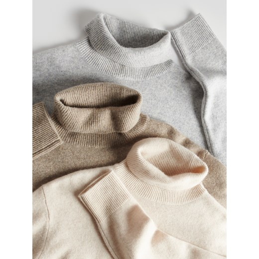 Reserved - Wełniany sweter z kaszmirem - jasnoszary Reserved M Reserved