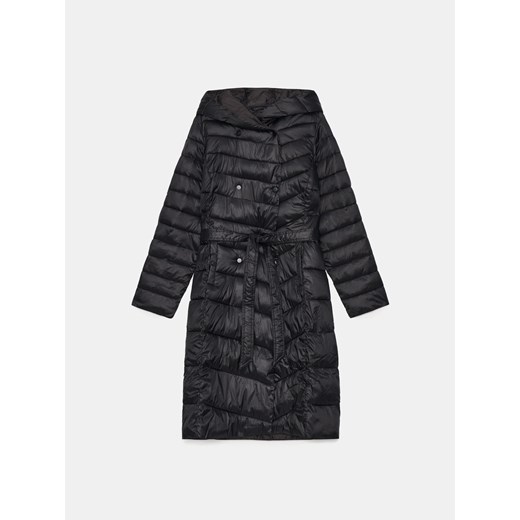 Mohito - Czarny płaszcz z kapturem - czarny Mohito 42 Mohito