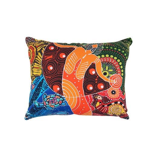 Trendy Kitchen by EXCÉLSA Poduszka &quot;Aboriginal&apos;&apos; w kolorze jasnobrązowym ze wzorem - 50 x 40 cm ze sklepu Limango Polska w kategorii Poduszki dekoracyjne - zdjęcie 175558551