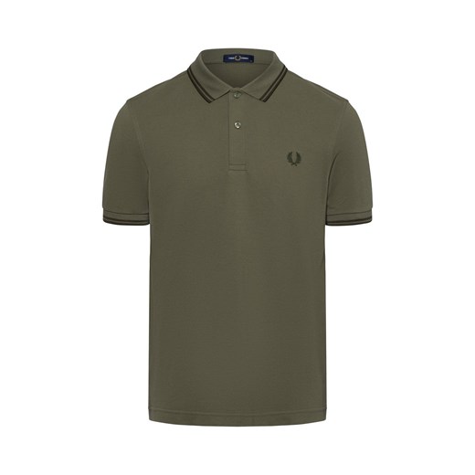 Fred Perry Męska koszulka polo Mężczyźni Bawełna khaki jednolity ze sklepu vangraaf w kategorii T-shirty męskie - zdjęcie 175562112