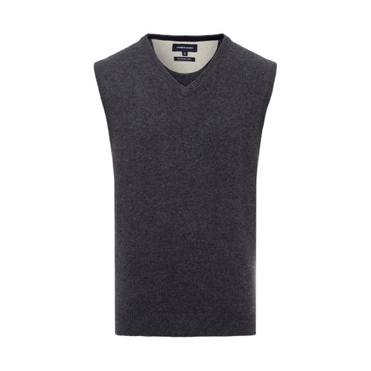 Nils Sundström Męska kamizelka dzianinowa Mężczyźni wełna ze strzyży szary marmurkowy ze sklepu vangraaf w kategorii Kamizelki męskie - zdjęcie 175562113